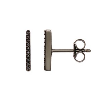 Simply Vera Vera Wang Sterling Silver 1/10 Carat T.W. Diamond Black Diamond Stick Stud Earrings