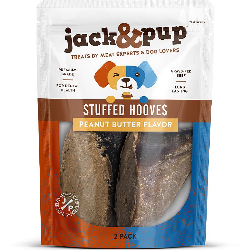 jack & pup Peanut Butter Stuffed Hooves - 2 Pack, Multicolor, 2 PK