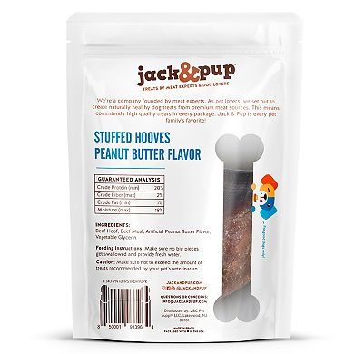 jack & pup Peanut Butter Stuffed Hooves - 2 Pack