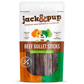 jack & pup Beef Gullet Sticks - 10 Pack