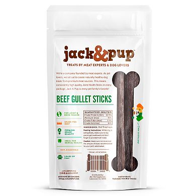 jack & pup Beef Gullet Sticks - 10 Pack