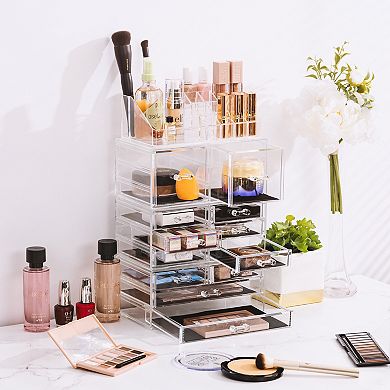 Sorbus Makeup and Jewelry Interchangeable Plastic Storage Set