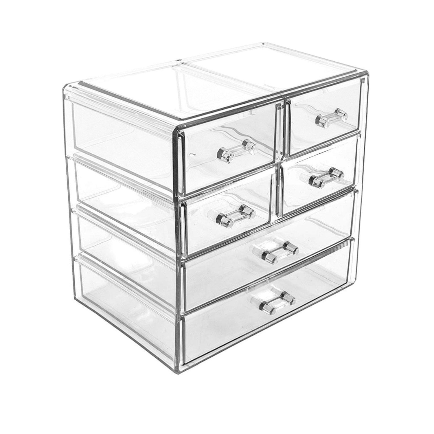 Gracious Living Mini 3 Drawer Desk & Office Organizer w/ Organization Top, White