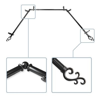 Rod Desyne Swan 13/16" Bay Window Curtain Rod