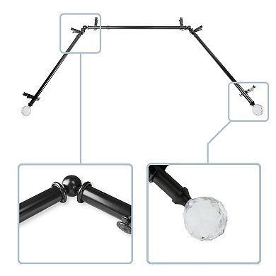 Rod Desyne Faceted 13/16" Bay Window Curtain Rod