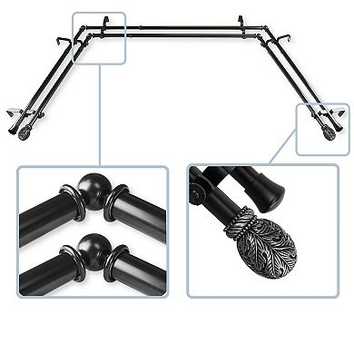 Rod Desyne Forest 13/16" Bay Window Double Curtain Rod