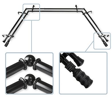 Rod Desyne Dollop 13/16" Bay Window Double Curtain Rod