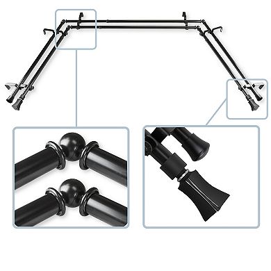 Rod Desyne Fort 13/16" Bay Window Double Curtain Rod