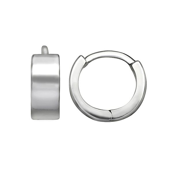 PRIMROSE Sterling Silver Polished Huggie Hoop Earrings - Sterling Silver