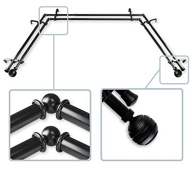 Rod Desyne Poise 13/16" Bay Window Double Curtain Rod