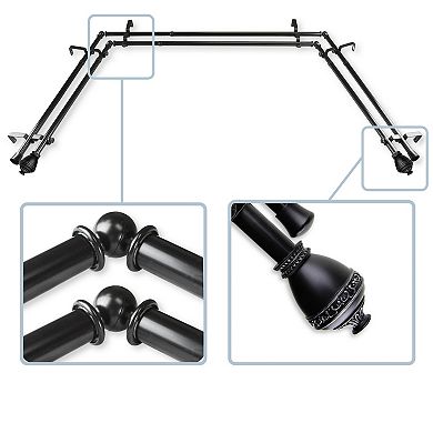 Rod Desyne Amelie 13/16" Bay Window Double Curtain Rod