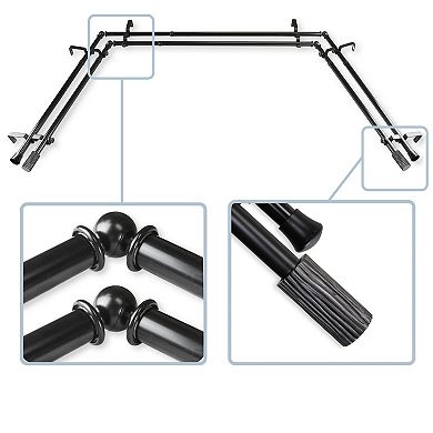 Rod Desyne Cedar 13/16" Bay Window Double Curtain Rod
