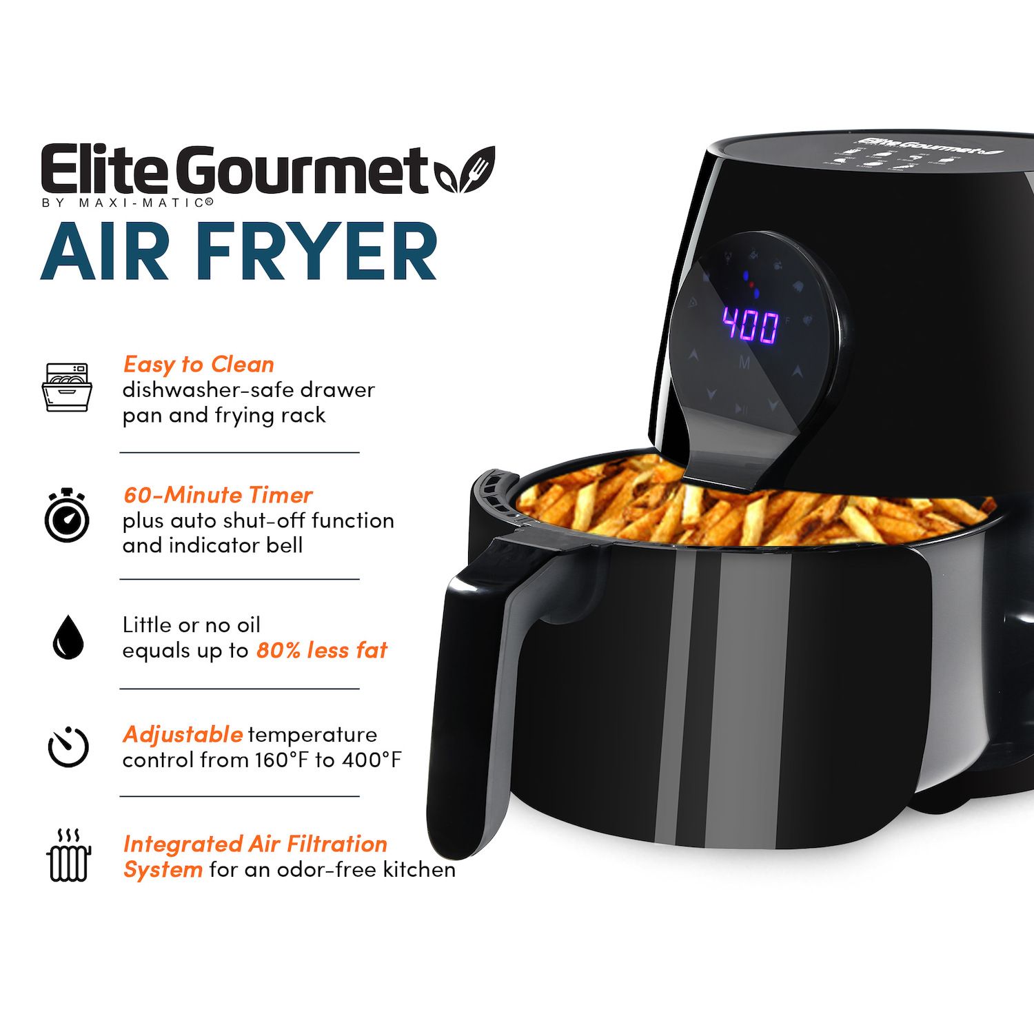 Elite Gourmet 5.3-qt. Digital Air Fryer