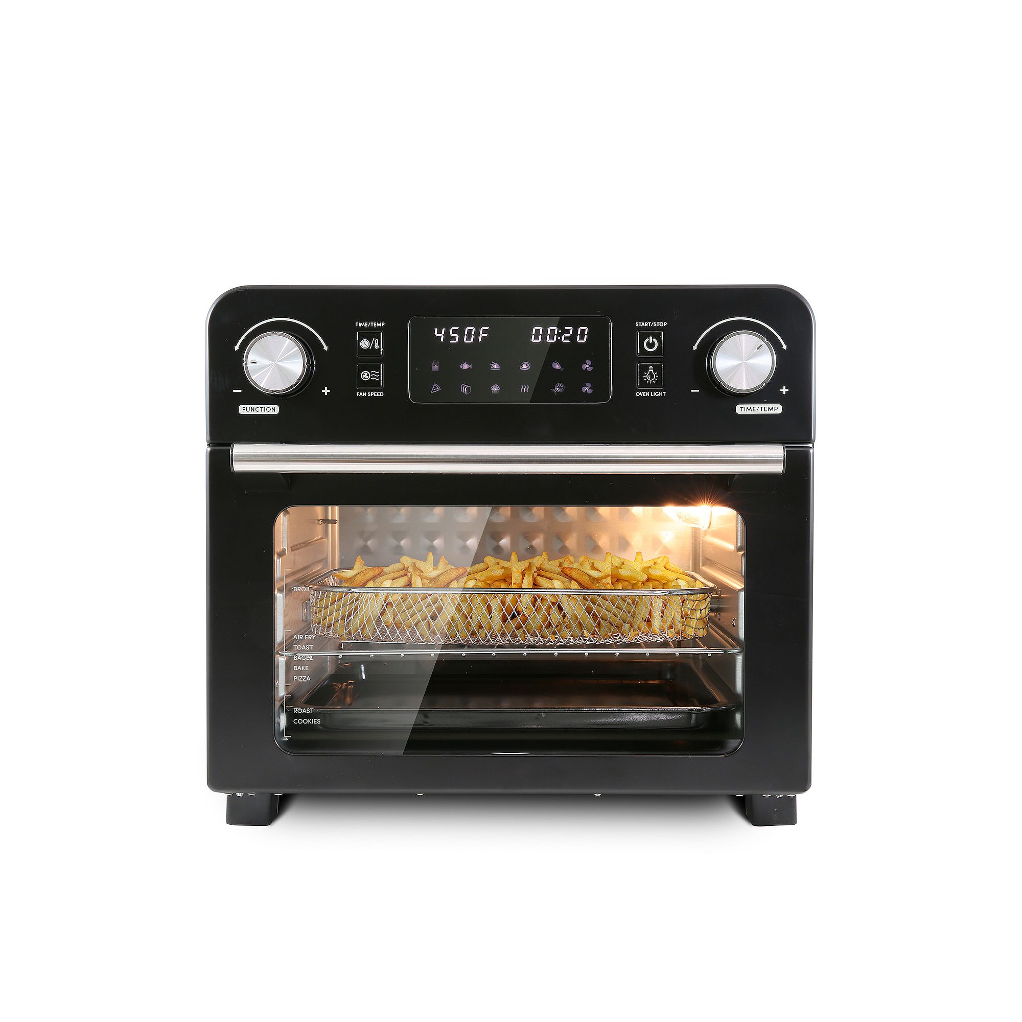 Elite Cuisine Digital 23L Air Fryer Rotisserie Oven with Interior Light, Bl