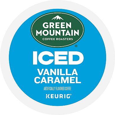 Green Mountain Coffee Roasters ICED Vanilla Caramel, Single Serve Keurig K-Cup Pods, Flavored Iced Coffee, 24 Count