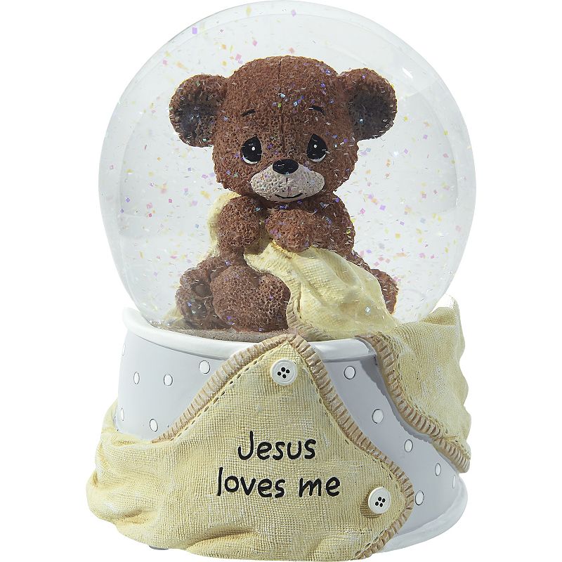 Precious Moments Jesus Loves Me Bear Musical Snow Globe, Multicolor