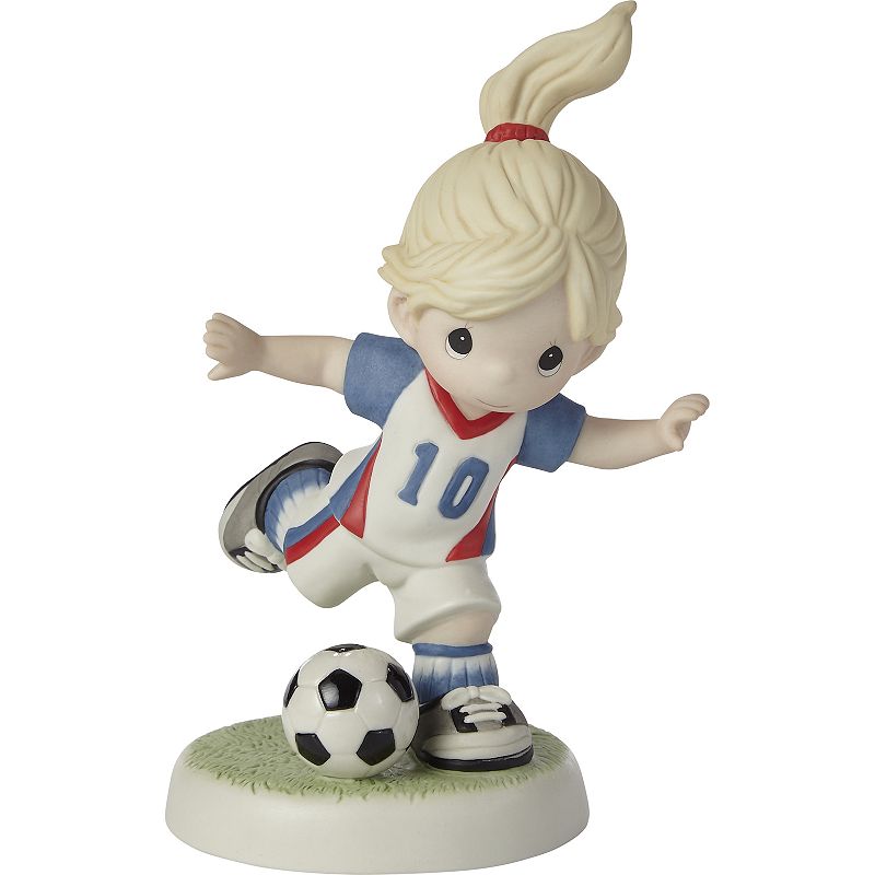 Precious Moments Set Your Goals High Soccer Girl Figurine Table Decor, Mult