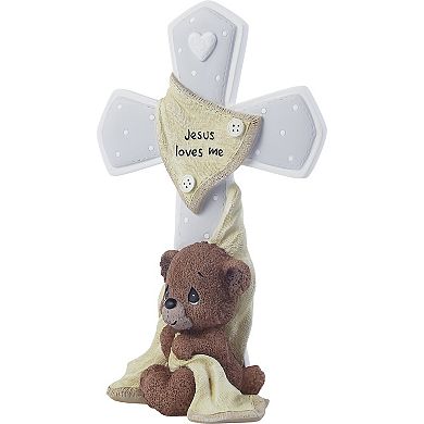 Precious Moments Jesus Loves Me Bear Cross Table Decor
