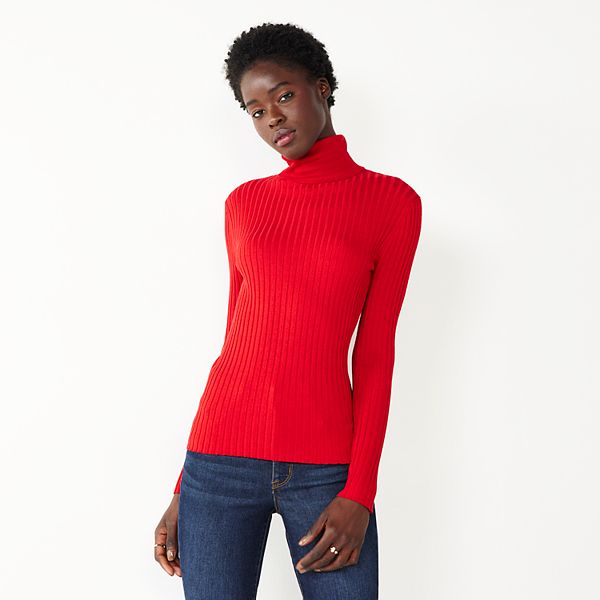 Ribbed Accent Turtleneck - Ready-to-Wear