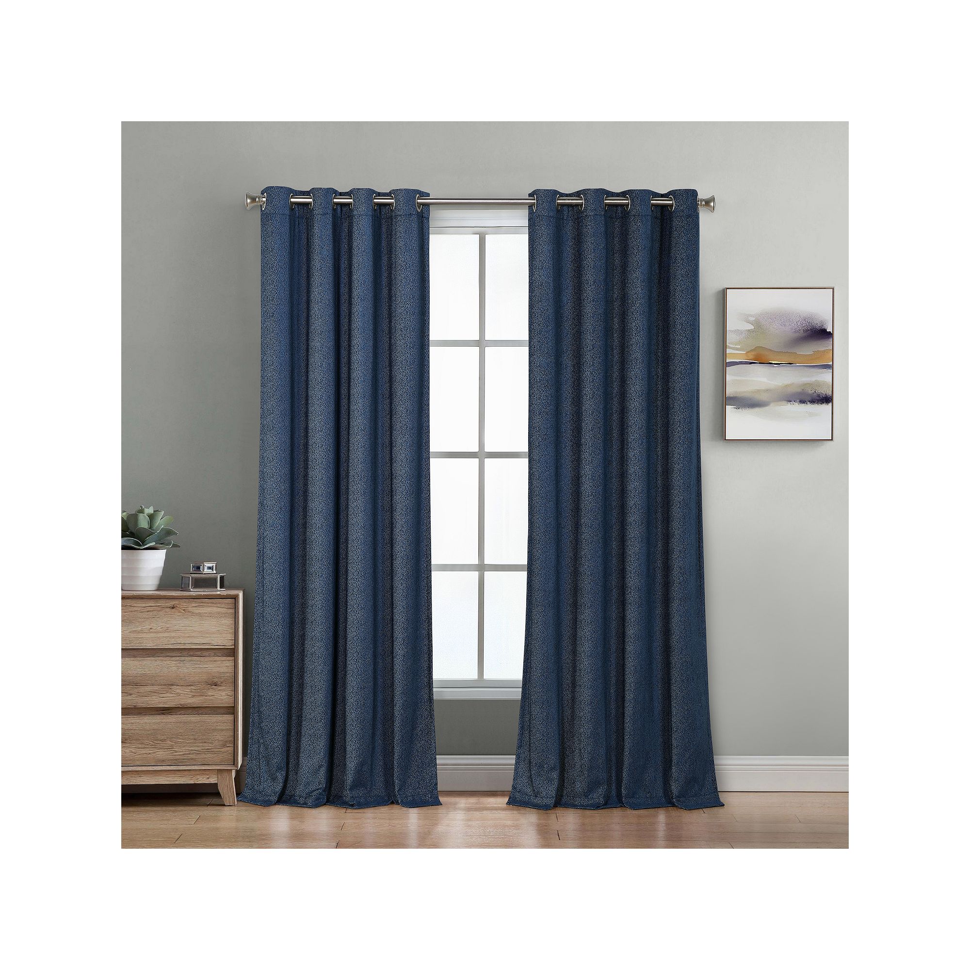 B. Smith Vienne Total Blackout Window Curtain, Blue