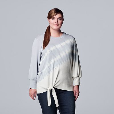 Plus Size Simply Vera Vera Wang Side Knot Sweatshirt