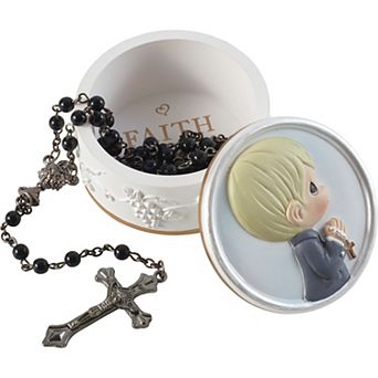 Precious Moments First Communion Boy Rosary Box Table Decor