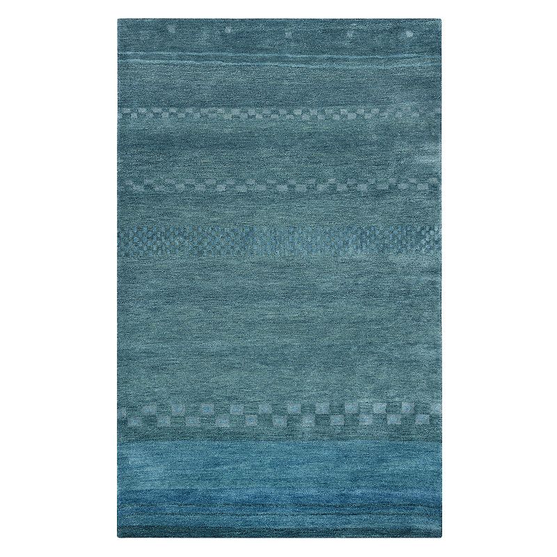 Alora Decor Desert Wool Area rug, Blue, 5X8 Ft