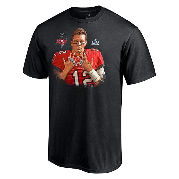 Men's Tampa Bay Buccaneers Tom Brady Super Bowl LV Champions 7 Rings Tee