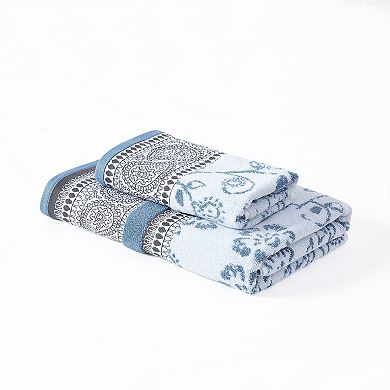 Modern Threads 6-piece Yarn Dyed Jacquard & Solid Bath Towel Set