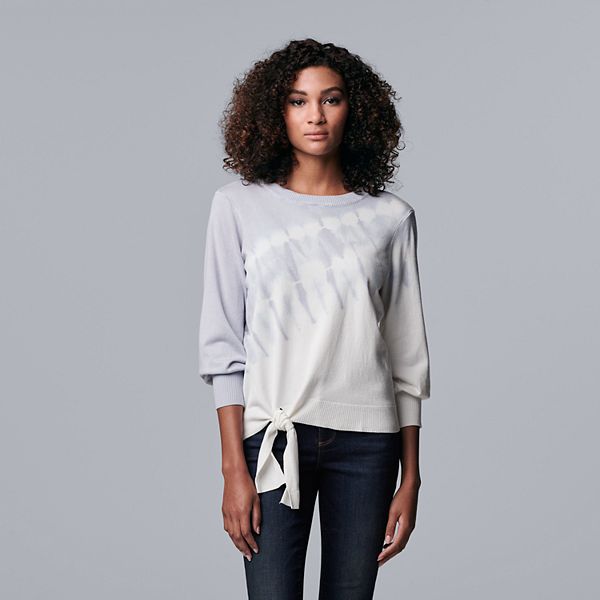 Women's Simply Vera Vera Wang Three Quarter Sleeve Side-Knot Top