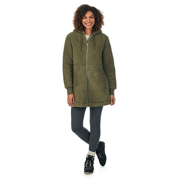 Women's Cuddl Duds Cozy Sherpa Hooded Anorak Jacket