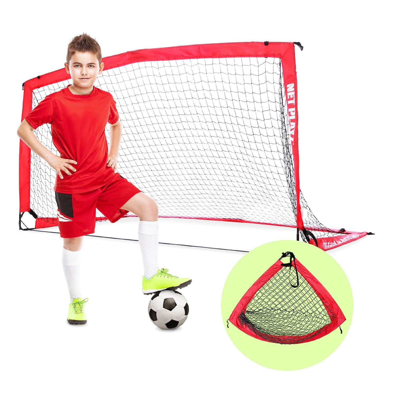 Franklin Sports Blackhawk Soccer Goal - Pop Up Backyard Soccer Nets -  Foldable Indoor + Outdoor Soccer Goals - Portable Adult + Kids Soccer Goal