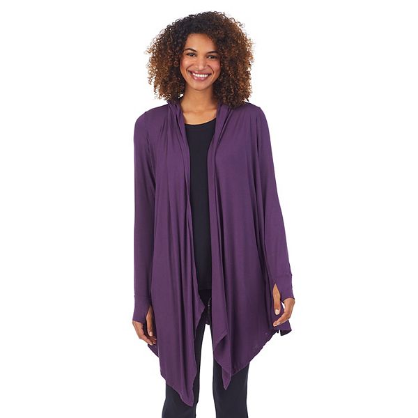 Women's cuddl duds on sale softwear hooded wrap cardigan