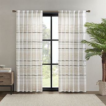 INK+IVY Nea Cotton Light Filtering Printed Rod Pocket 1 Window Curtain Panel