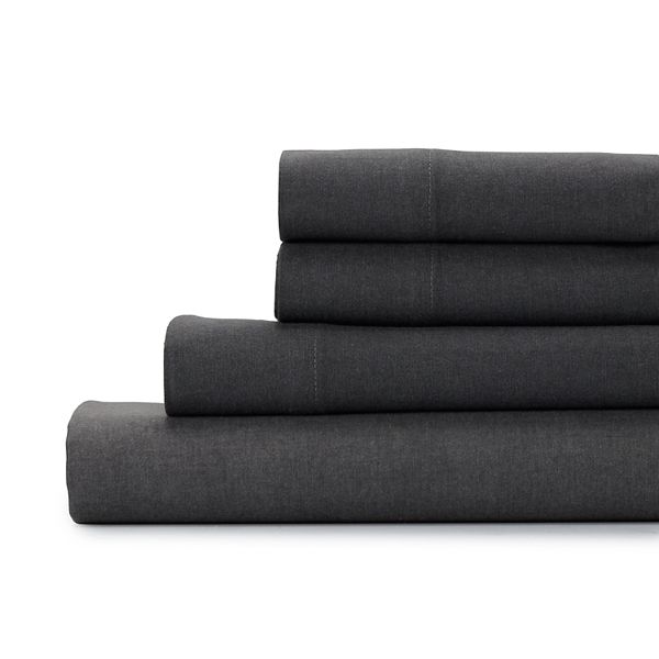 Cuddl Duds&reg; Flannel Sheet Set or Pillowcases - Charcoal Heather (KING SET)