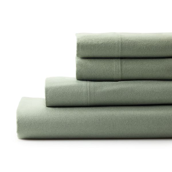 Cuddl Duds® Flannel Sheet Set or Pillowcases - Green (FULL SET)