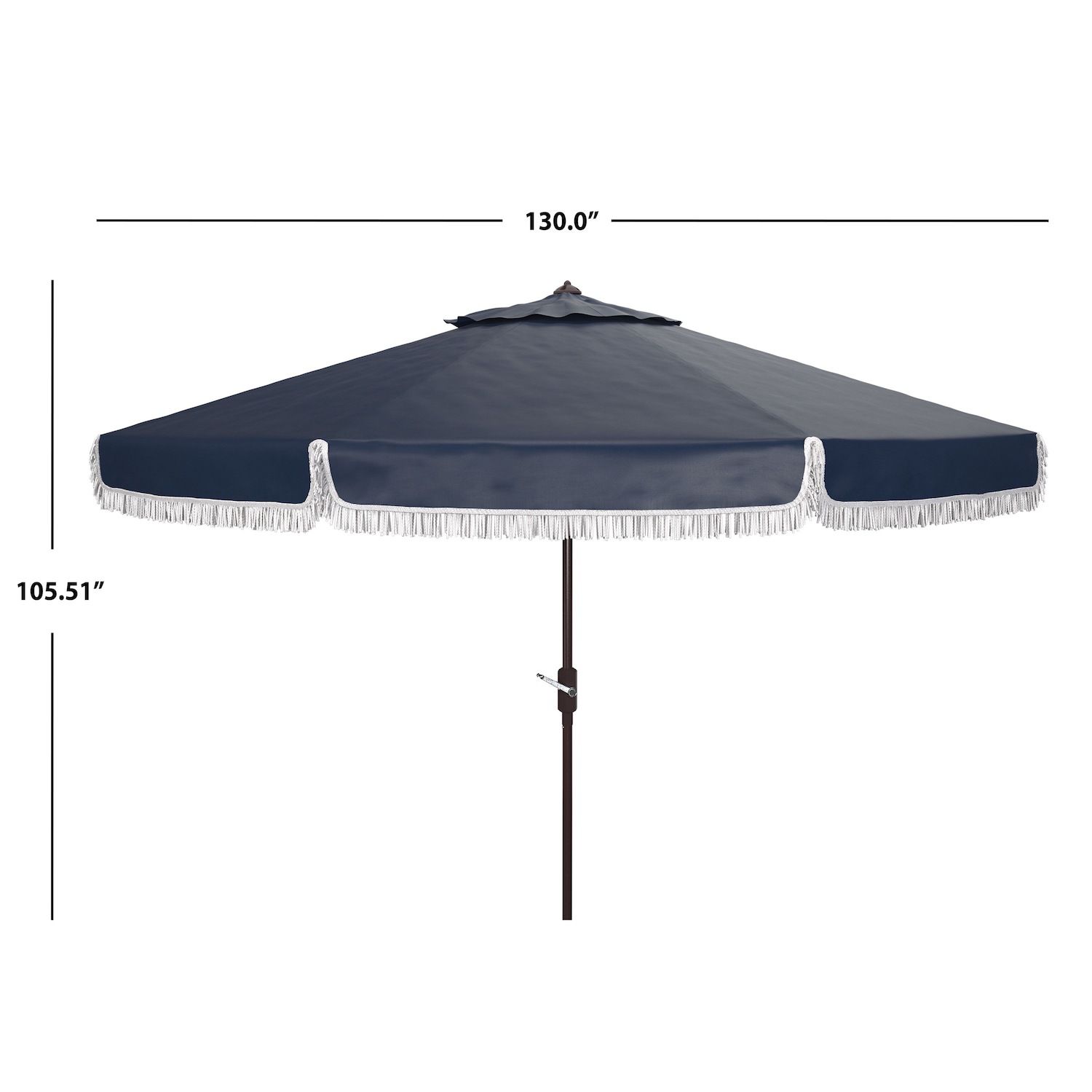 Safavieh Milan Fringe Crank Umbrella - Thumbnail 3