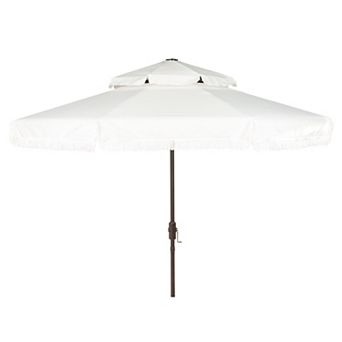 Safavieh Milan Fringe Double Top Crank Umbrella