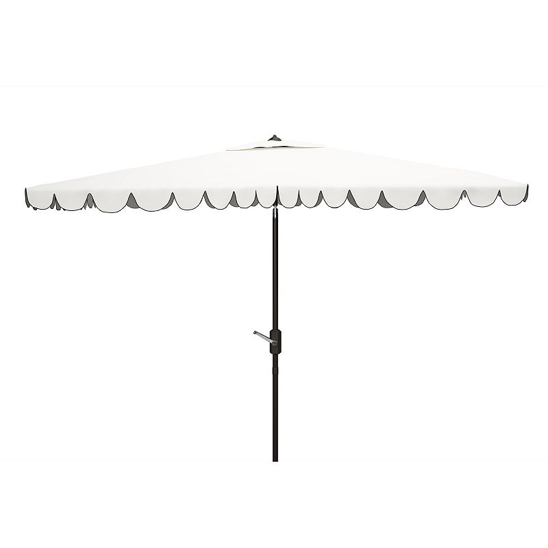 Safavieh Venice Rectangular Scallop Crank Umbrella, White