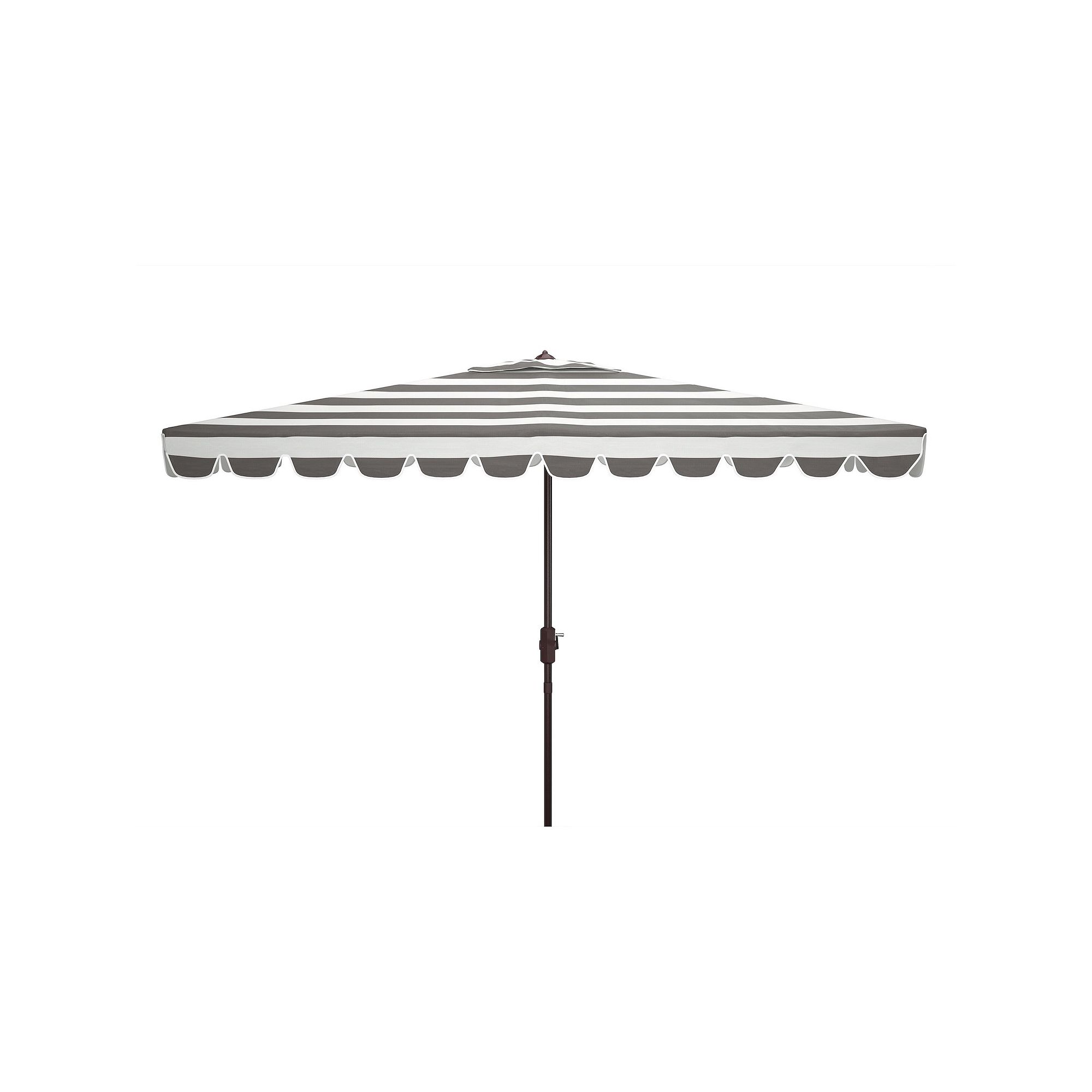 Safavieh Vienna Rectangular Scallop Crank Umbrella, Gray