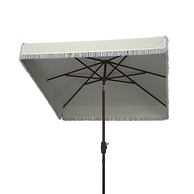 Safavieh Milan Fringe Square Crank Umbrella