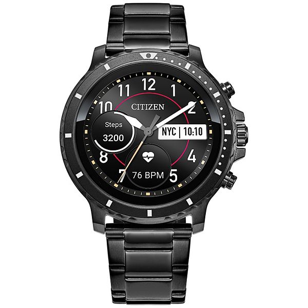 CITIZEN CZ Smart HR Heart Rate Smartwatch 46mm Gray IP Stainless Steel Bracelet Watch, Powered by Google Wear OS