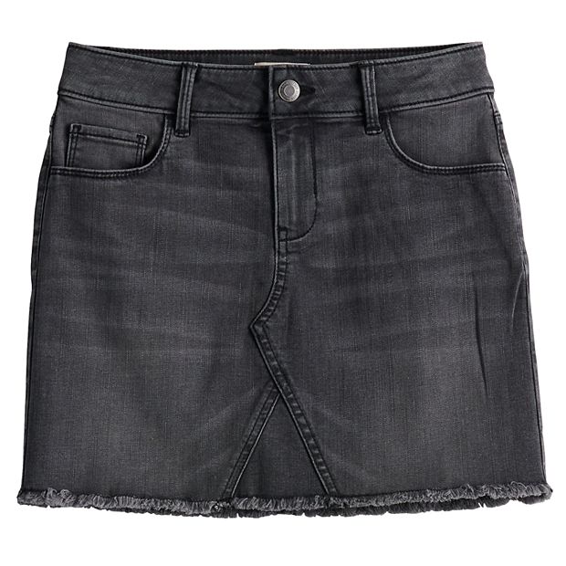 Black denim skirt on sale kohls