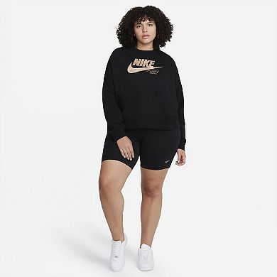 Plus Size Nike Club Glitter Logo Crewneck Sweatshirt