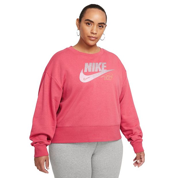 Nike Sportswear Club Fleece Women's Plus Pullover Hoodie 1X Pink