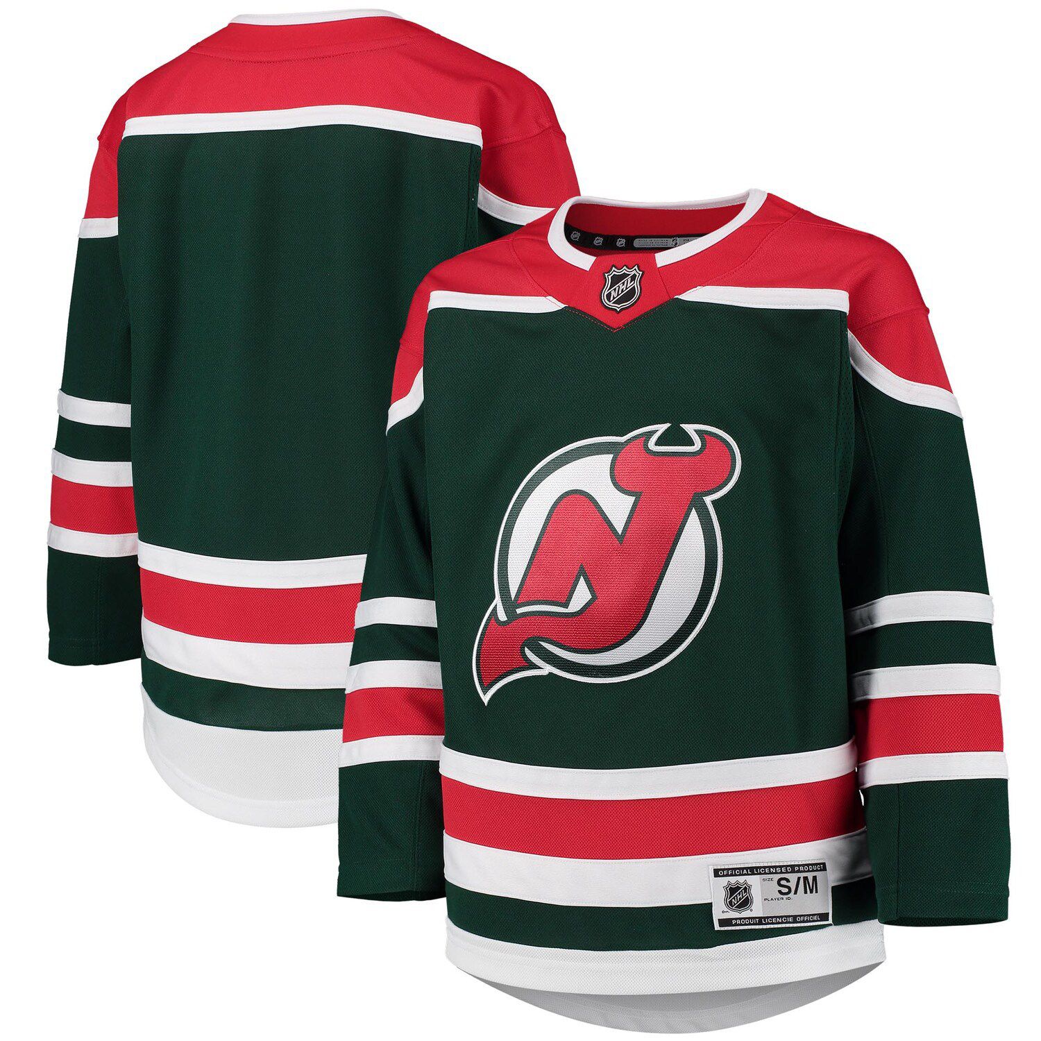 devils red green jersey