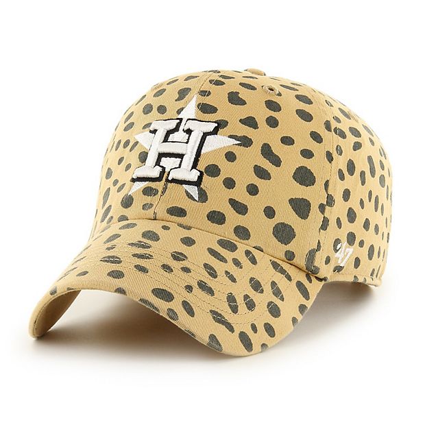 Women's '47 Tan Houston Astros Cheetah Clean Up Adjustable Hat