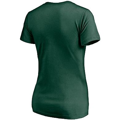 Women's Fanatics Branded Green Oakland Athletics Compulsion to Win V-Neck T-Shirt