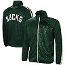 Men's G-III Sports by Carl Banks Hunter Green Milwaukee Bucks Streamline Tricot Raglan Full-Zip Track Jacket