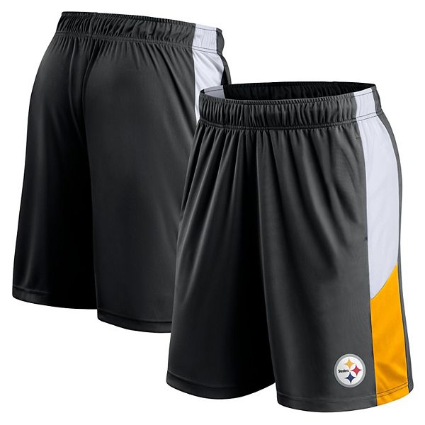 Men's Fanatics Branded Black Pittsburgh Steelers Prep Colorblock Shorts